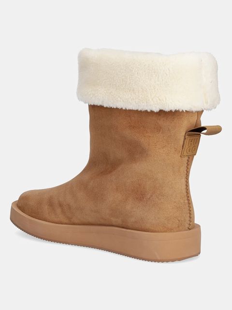 HUGO śniegowce zamszowe Zaralyn kolor beżowy 50552743