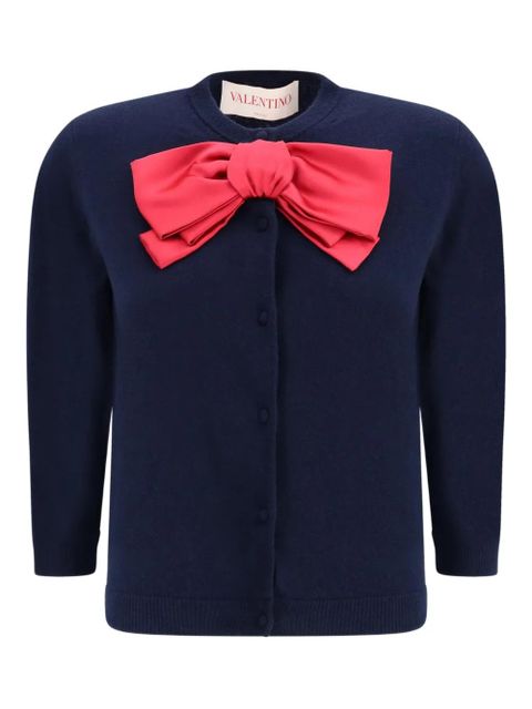 Valentino Garavani bow-detail cardigan - Blue - zdjęcie produktu nr 1