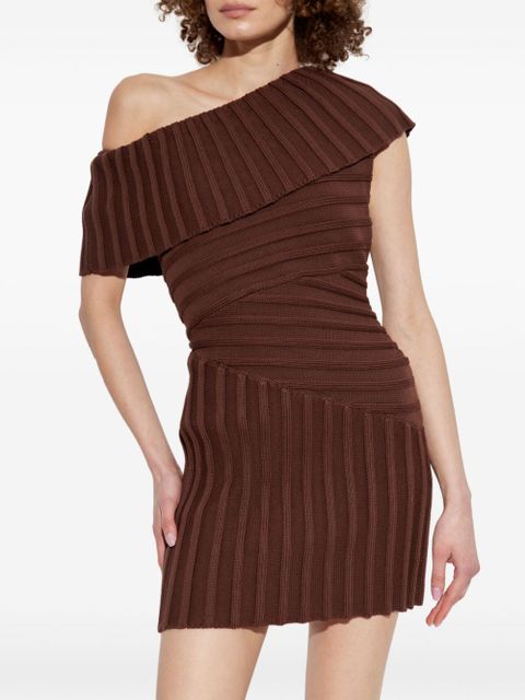 Cult Gaia one-shoulder mini dress - Brown