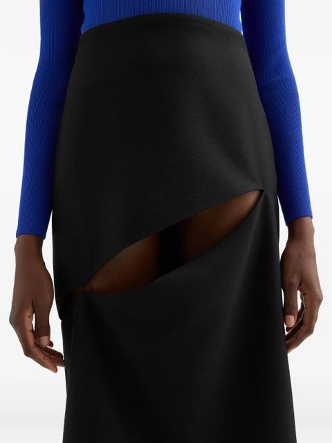 Jil Sander cut-out midi skirt - Black