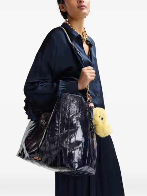 Essentiel Antwerp cracked-effect shoulder bag - Blue