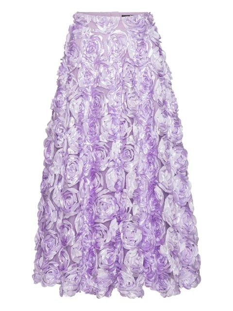 ROTATE BIRGER CHRISTENSEN rose-embellished midi skirt - Purple - zdjęcie produktu nr 1