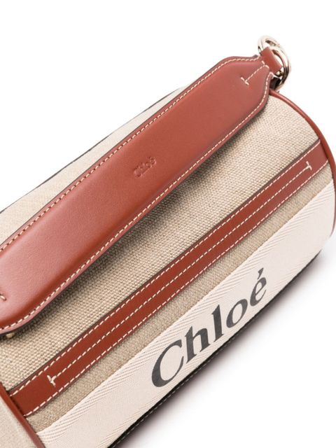 Chloé Woody canvas crossbody bag - Neutrals