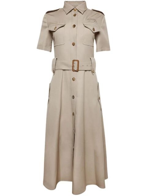 Miu Miu Abito gabardine dress - Neutrals - zdjęcie produktu nr 1