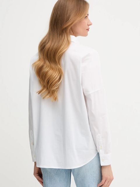 United Colors of Benetton koszula damska kolor biały relaxed z kołnierzykiem klasycznym 54KXDQ0CB - zdjęcie produktu nr 2