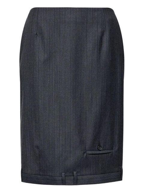 MM6 Maison Margiela Pinstripe Pocket Midi Skirt - Grey - zdjęcie produktu nr 1