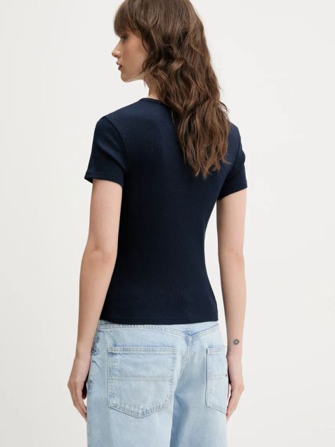 Tommy Jeans t-shirt bawełniany damski kolor granatowy DW0DW19502
