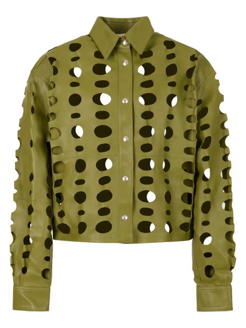 Marni cut-out leather shirt - Green - zdjęcie produktu nr 1