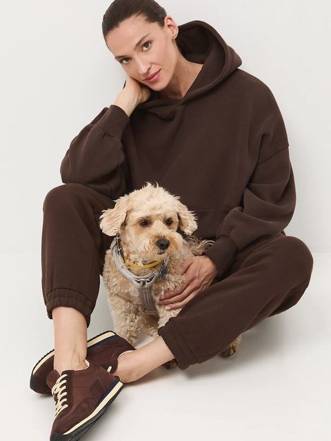 Medicine bluza damska kolor brązowy z kapturem gładka - zdjęcie produktu nr 1