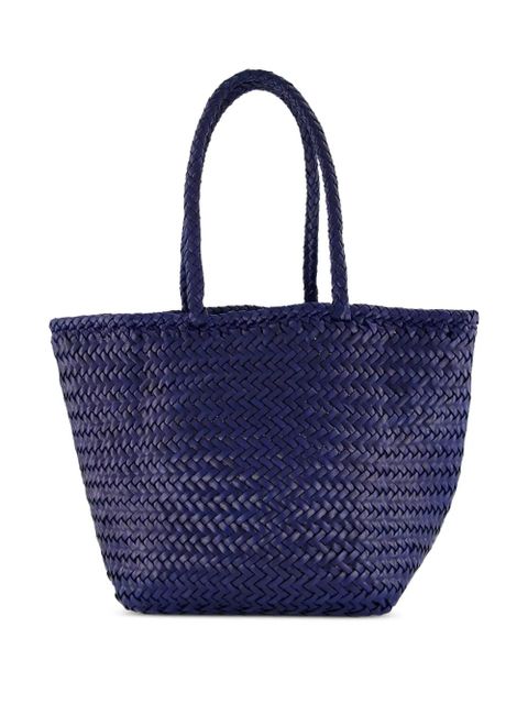 DRAGON DIFFUSION small Grace leather woven tote bag - Blue - zdjęcie produktu nr 1