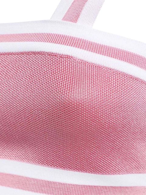 Balmain striped zipped tank top - Pink