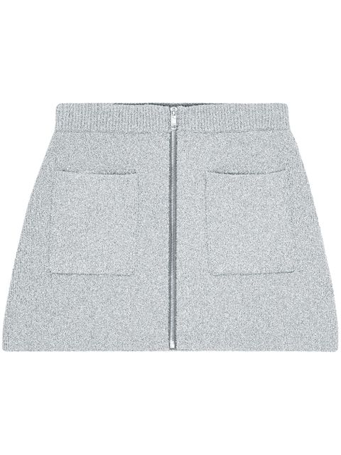GANNI zip-up knit skirt - Grey