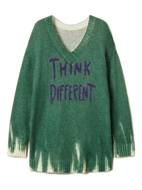 TWINSET V-neck print sweater - Green - zdjęcie produktu nr 1