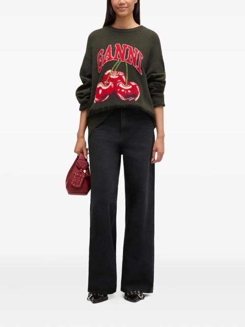 GANNI cherry graphic sweater - Green - zdjęcie produktu nr 2
