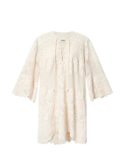 ISABEL MARANT Solara floral-tie dress - Neutrals - zdjęcie produktu nr 1