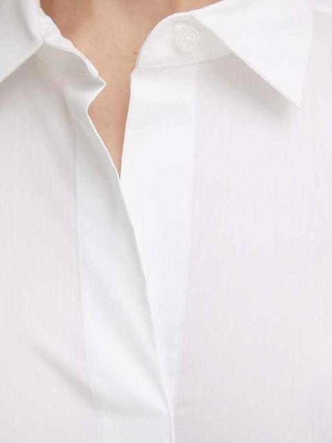 BOSS koszula Bashinah damska kolor biały slim z kołnierzykiem klasycznym