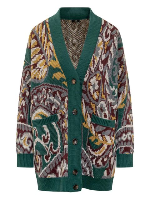 ETRO paisley-motif pocket cardigan - Green - zdjęcie produktu nr 1