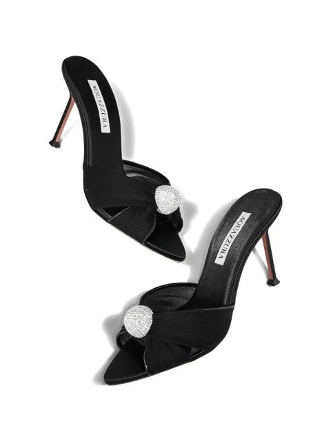 Aquazzura Mystery Mule embellished sandals - Black