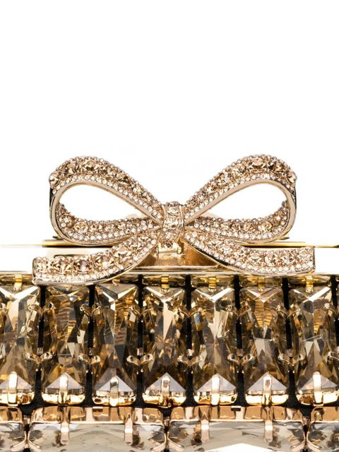 Self-Portrait crystal-embellished top-handle mini bag - Gold