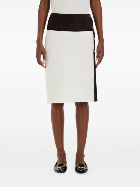 Ferragamo contrasting-panel buckled mini skirt - White - zdjęcie produktu nr 2