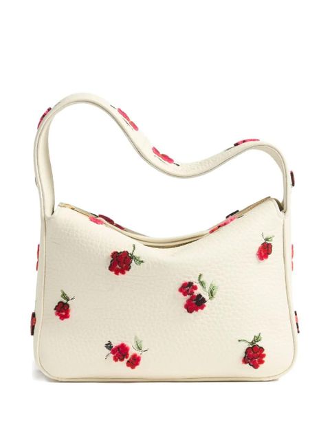 KHAITE small Elena floral-embroidered leather shoulder bag - Neutrals - zdjęcie produktu nr 1