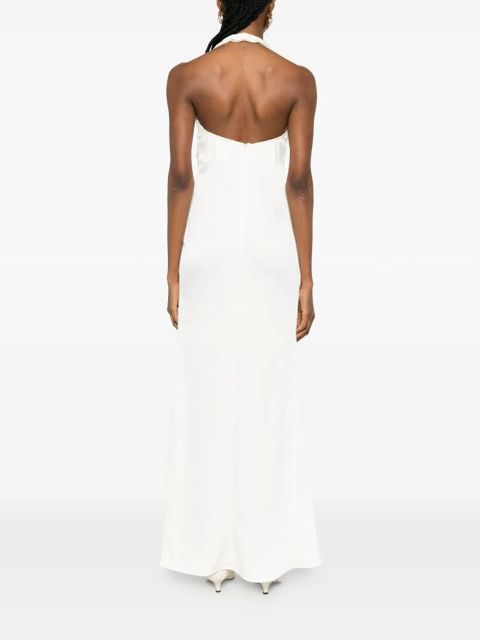 Eleh twisted halterneck maxi dress - White