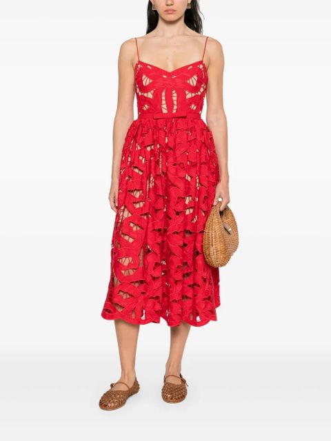 Self-Portrait embroidered midi dress