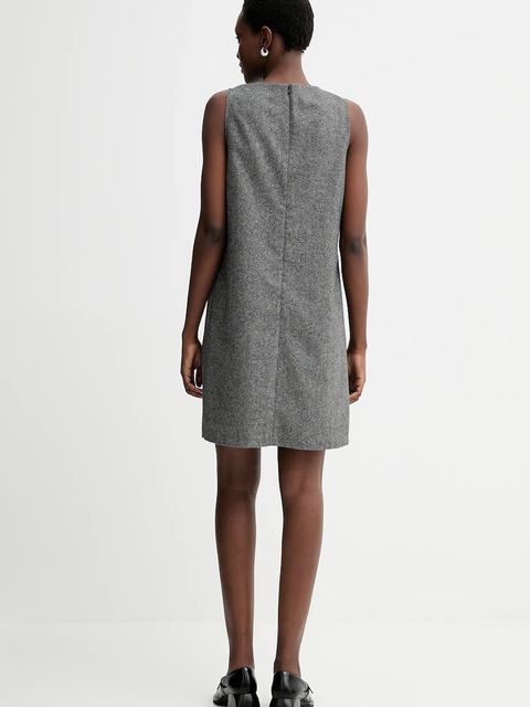 Marc O'Polo sukienka z dodatkiem wełny kolor szary mini prosta 509015821331