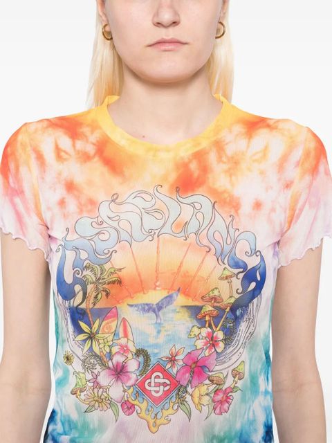 Casablanca printed mesh T-shirt - Blue