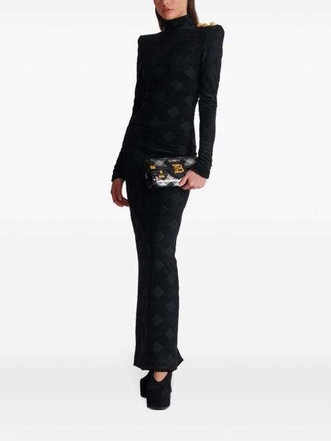 Balmain gingham bouclé maxi dress - Black