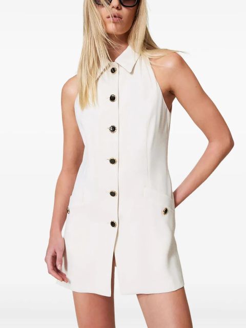 TWINSET buttoned crepe mini dress - White - zdjęcie produktu nr 2