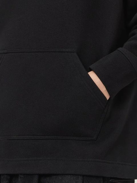 AllSaints bluza z bawełną CRANEO damska kolor czarny z kapturem z aplikacją W064JD