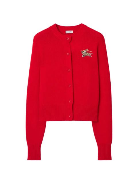 Burberry Equestrian Knight-appliqué cardigan - Red - zdjęcie produktu nr 1