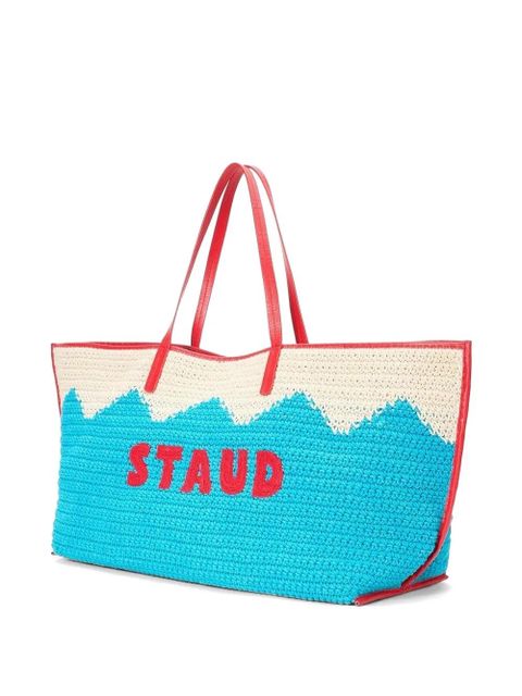 STAUD sequin-embellished crochet tote bag - Blue
