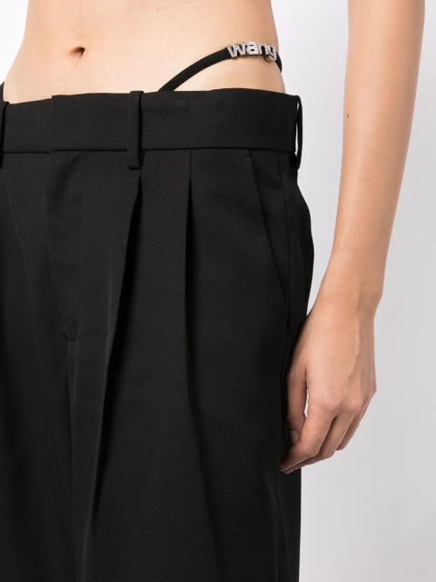 Alexander Wang logo-embellished layered wide-leg trousers - Black - zdjęcie produktu nr 2