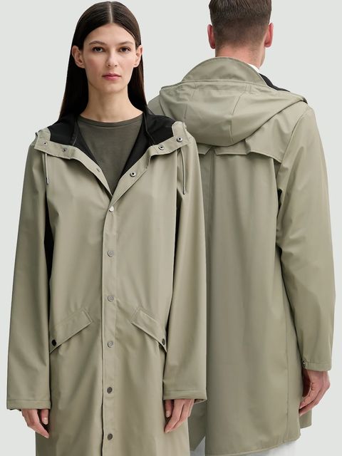 Rains kurtka Long Jacket W3 kolor zielony przejściowa 12020 - zdjęcie produktu nr 1