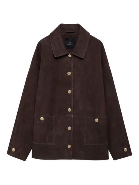 ANINE BING gold-button suede jacket - Brown - zdjęcie produktu nr 1