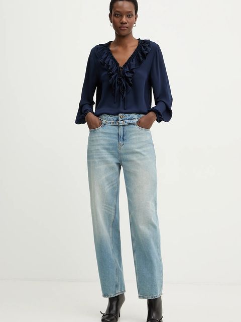 Answear.LAB bluzka damska kolor granatowy gładka - zdjęcie produktu nr 2