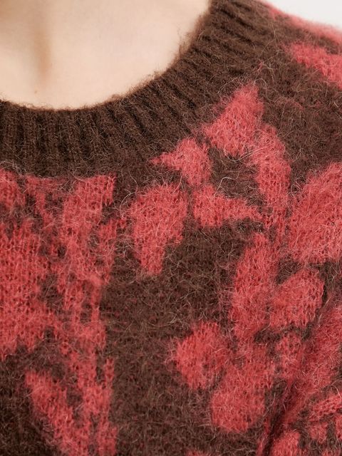 United Colors of Benetton sweter z dodatkiem moheru damski kolor bordowy 1VAAE10F3