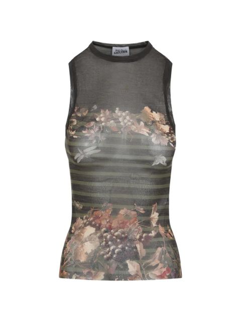 Jean Paul Gaultier floral-print stripe top - Grey - zdjęcie produktu nr 1