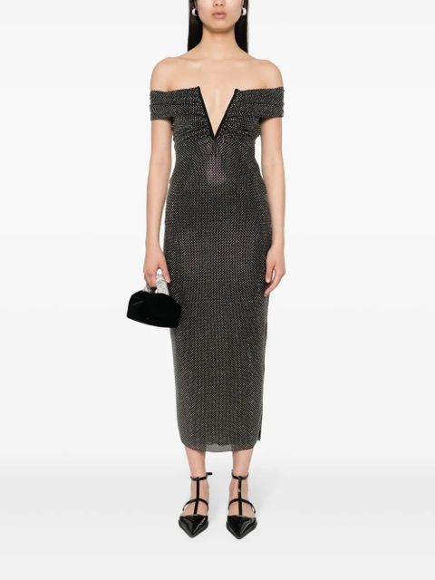 Self-Portrait rhinestone-embellished maxi dress - Black - zdjęcie produktu nr 2