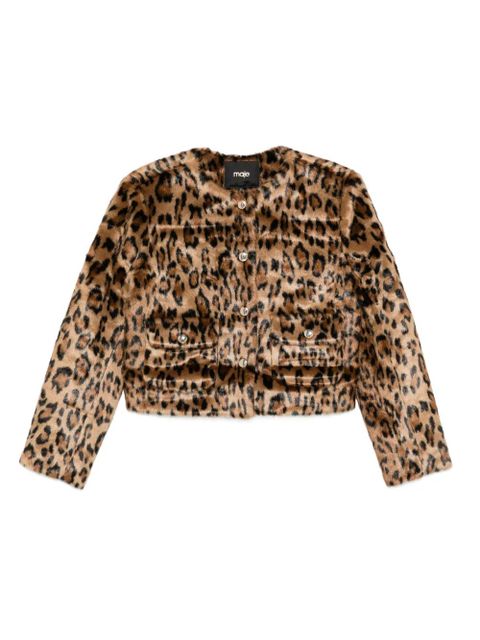 Maje leopard-print buttoned jacket - Brown - zdjęcie produktu nr 1