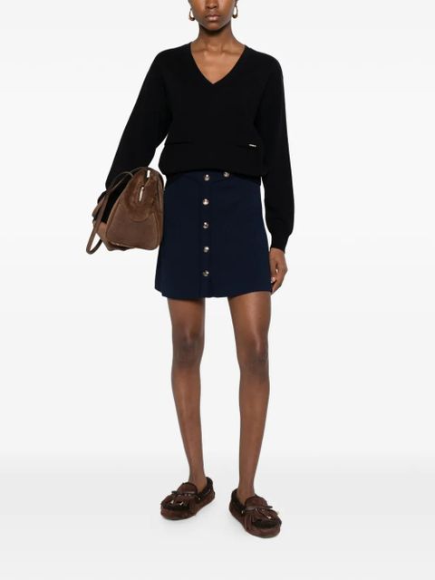 SANDRO press-stud-fastening short skirt - Blue - zdjęcie produktu nr 2