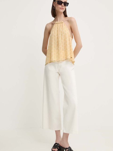Pepe Jeans bluzka MAFFIE damska kolor żółty wzorzysta PL304886