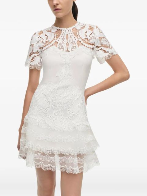 Simkhai Signature Paislee lace-detail mini dress - White