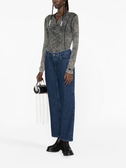 Off-White low-rise cropped straight-leg jeans - Blue