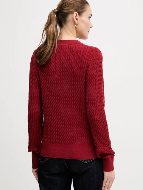 Tommy Hilfiger sweter bawełniany kolor bordowy lekki WW0WW44993