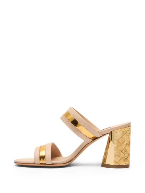 Casadei Cleo Reflex metallic-trim woven heel sandals - Neutrals