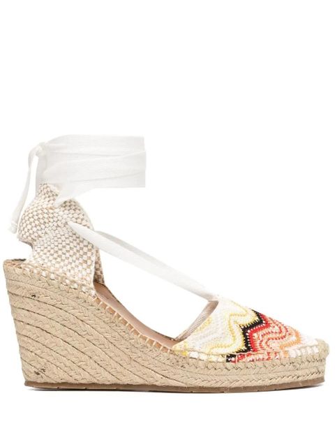 Missoni signature-zigzag wedge espadrilles - White - zdjęcie produktu nr 1