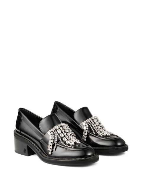 Jimmy Choo 50mm Tylor crystal-embellished loafer pumps - Black